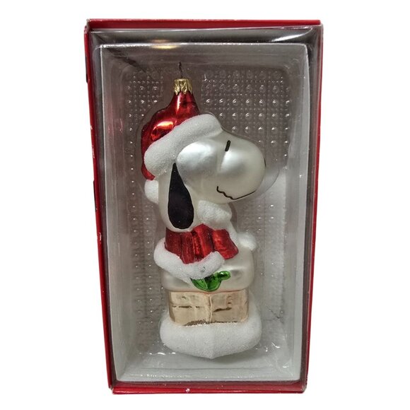 Kurt S. Adler Peanuts Snoopy Glass Christmas Ornament 6" - Picture 1 of 7